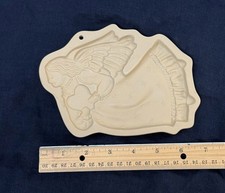Vintage Brown Bag Cookie Art Mold 1987 Angel with Heart Cottage Christmas Decor picture