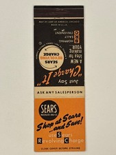 Sears Roebuck and Co Flat Matchbook Cover Shop and Sears Revolving Charge It picture