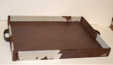 House of Mercier Cowhide and Leather serving tray picture