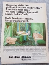 1965 American Standard Bathroom Vtg Print Ad Green Tile Booklet Offer picture