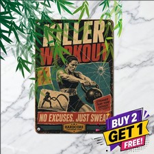 Intense Exercise Fitness Gym Sign Motivational Bodybuilding Metal Plaque 8x12 picture