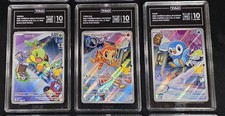 First Partner Illustration Pokémon Promo Set Turtwig Chimchar Piplup TAG 10PSA picture