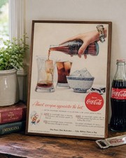 Vintage 1955 Coca-Cola Original Advertisement in Wood Frame – 7