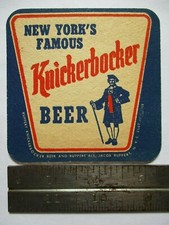 Vintage NYC 2-Sided Beer Coaster Knickerbocker & Ruppiner Dark Ale Jacob Ruppert picture
