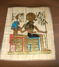 Authentic Hand Painted Ancient Egyptian Papyrus,  Replica From Temple walls 15