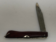 Vintage OKAPI Folding Pocket Knife Ring Lock Wood Handle Germany 1950s Used picture