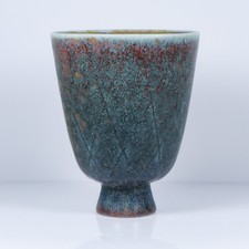 1950s Rörstrand Gunnar Nylund Haresfur Glaze Footed Sake Cup #A135 MINT picture