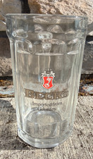 Vintage Becks Beer Stein 6” Heavy Glass Pint Mug Imported from Germany Barware picture