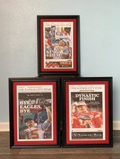 Kansas City Chiefs Super Bowl Champions Framed & Matted Front Page Newspaper Set picture