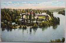 Bird's Eye View Natatorium Park Spokane WA Antique Divided Back Postcard picture