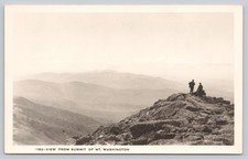 View From Summit of Mt. Washington New Hampshire White Mountains RPPC Postcard picture