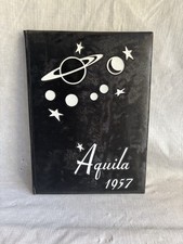 Vintage 1957 Aquila High School Yearbook Annual - Retro Space Celestial Cover picture