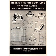 Harberts Manufacturing Co. The Hemco Line Sibley IA 1953 Ad SAI2-H8 picture