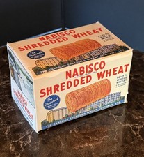 Vintage 1940's NABISCO SHREDDED WHEAT Individual Service Cereal Box - Bilingual picture