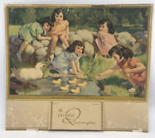 Vtg 1939 Dionne Quintuplets Wall Calendar - The Quintuplets at Five Years Old picture
