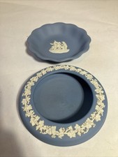 Wedgwood Jasper Blue Trinket Dishes Made In England 5 Inch Lot Of 2 picture