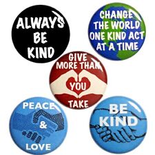 Be Kind 5 Pack Buttons Backpack Pins peace and Love Kindness Gift Set 1