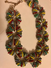 VINTAGE ESTATE chunky multi color beaded statement necklace picture