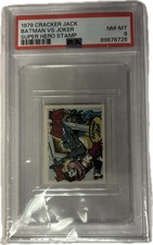 1979 CRACKER JACK BATMAN VS JOKER SUPER HERO STAMP PSA 8 picture