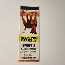 Swope's Hamline Market Zanesville OH Vintage Matchbook Cover 5MB125-5-2 picture