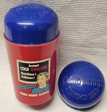 Vintage 1950s Miss Frances Ding Dong School Ovaltine Shake-Up Mug +Extra Lid Toy picture