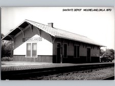 c1970 Santa Fe Depot Mooreland Oklahoma OK Woodward County RPPC Real Photo picture