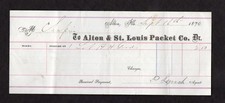 Antique Packing List for Alton Illinois to St. Louis, Missouri 1870 picture