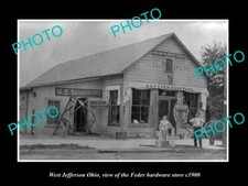 OLD LARGE HISTORIC PHOTO OF WEST JEFFERSON OHIO THE FEDER HARDWARE STORE c1900 picture