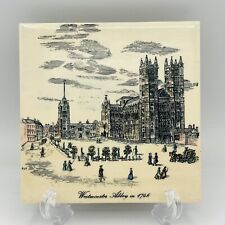 Westminster Abbey 1746 Ceramic Tile/Trivet Vintage  picture