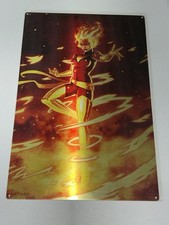 NEW Marvel Comics 12x18” X-Men Jean Grey, Phoenix In Flames Fan Art Metal Poster picture