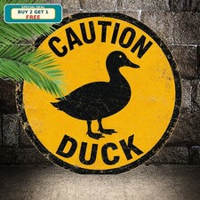 Humorous Caution Duck Crossing Warning Metal Sign picture