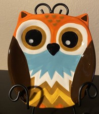 Vintage Mesa Home Style Ceramic Owl Shaped Dish Tray 8x7 Cute Fall Decor picture