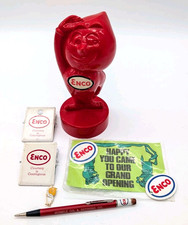 Vintage Enco Mr. Drip Lot, Coin Bank, Keychains, Pencil, Employee Pin, Oil & Gas picture