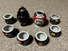 Vintage Porcelain Lot of 8 Yamaji Japan Ginger Jar Hong Kong Floral Vases picture