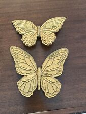 Vintage HOMCO Gold-tone Butterflies Plastic Hanging Wall Art Decor MCM 1971 picture