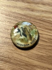 Vintage Bastian Branded Audubon Society Collectible Bird Souvenir Button Pin picture