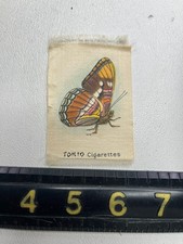 VINTAGE c 1910s UNKNOWN (F) BUTTERFLY Tokio Cigarettes Tobacco Silk Patch T225 picture
