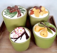 Vtg Pottery Canister Set Poppytrail Pottery By Metlox California Four Seasons picture