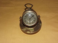VINTAGE BRASS GERMANY WIND UP CLOCK NOT WORKING  NEEDS REPAIR picture