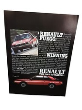 1984 Renault Fuego 2.2 Turbo Print Ad Racing Car SCCA Champion Vintage Promo picture