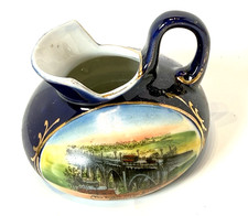 ALLENTOWN Pennsylvania PA Antique 8TH ST BRIDGE Souvenir COBALT CHINA TRINKET picture