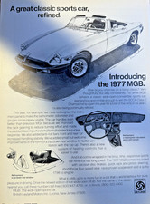 Vintage Magazine Advertisement 1977 British Leyland Motors MGB Convertible picture
