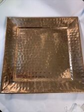 Hammered Square Solid Pure Copper Tray Plate Serveware Tableware, 13.75” picture