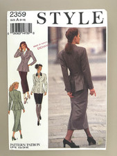 1990's Style Misses' Jacket,Skirt Pattern 2359 Size 8-18 UNCUT picture