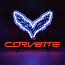 Chevrolet Corvette Neon sign Glass C7 Garage wall lamp Chevy Stingray Flags picture