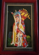  Vintage Peking Opera Shadow Box Doll FENGYATANG Relief Art picture