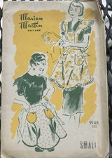 Vintage 1947 Marian Martin Mail Order Pattern 9148  farm kitchen apron set Small picture