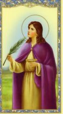 St. Lucy - Prayer To - Relic Laminated Holy Card - Blessed by Pope Francis  picture