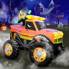 Super Giant 8FT Long x 7FT Tall Halloween Inflatables Pumpkin Monster Truck picture