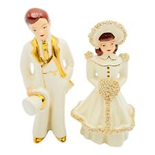 Vintage Florence Porcelain Figurines Betsy & David W/ Gold & Spaghetti Trim RARE picture